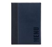 SECURIT - Carte Menu Gamme Tendance - Pour Restaurants, Cafés, Bars - 1 Insert Double (4 Pages) Inclus - A4 - Bleu