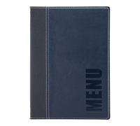 SECURIT - Carte Menu Gamme Tendance - Pour Restaurants, Cafés, Bars - 1 Insert Double (4 Pages) Inclus - A5 - Bleu