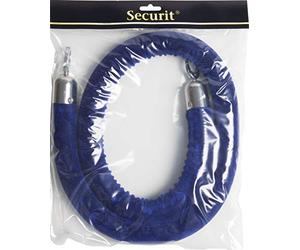 Securit Corde Embouts Chrome pour poteaux d'accueil Lot de 5 (Bleu)