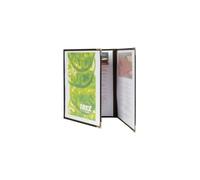 Securit Crystal Range Porte-menus Transparent A4 Bords bruns 3 plis