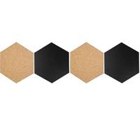 SECURIT - Ensemble 4 Tableaux Noirs + 3 Tableaux en Liège + Marqueur à Craie Liquide + Epingles - Ardoises Double Face - Dimension de Chaque Tableau 15,5 x 18 cm (Lot de 2)