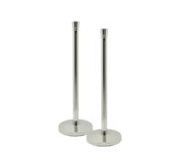 Securit Poteaux de barrière 2 pièces – Acier inox, bande rétractable nylon, H 93 cm, acier brossé