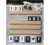 Securit Étagère à lettres en bois avec lettres et chiffres 1 m - 20 x 35,5 x 30 cm