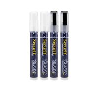Securit Feutre-Craie Waterproof Blanc et Noir Lot de 2 - Medium 2-6mm