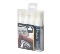 Securit Feutre-craie SMA820-V4-WT étanche Blanc Pointe large 7-15 mm Lot de 4