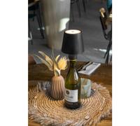 SECURIT Lampe sur bouteille LED rechargeable PARIS, noir