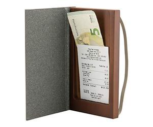 Securit Leather Range Présentoir à Billets en Bois Gris 17,9 x 10 x 1,8 cm