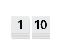 SECURIT - Lot de 10 Numéros de Table de 1 à 10 - Empilables - Pour Café, Bar, Restaurant, Hôtel - Acrylique - 5,2 x 5,2 x 4,5 cm - Coloris Blanc