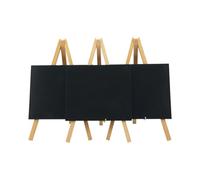 Securit Lot de 3 ardoises porte‑menu avec chevalets et marqueur - Bois laqué Naturel/Noir