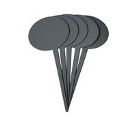 SECURIT - Lot de 5 Etiquettes Ardoises à Planter + 1 Marqueur à Craie - Forme de Bulle - Double-Face - Pour Café, Bar, Restaurant, Boutique - 18 x 8,1 x 0,1 cm - Coloris Noir