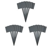 SECURIT - Lot de 5 Etiquettes Ardoises à Planter + 1 Marqueur à Craie - Forme Rectangulaire - Double-Face - Pour Café, Bar, Restaurant, Boutique - 18 x 8 x 0,1 cm - Coloris Noir