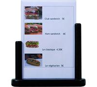 Securit PFT-BL-ME Cadre pour Affiche de Table, Format A5, en Bois Dur avec Finition Noire laquée