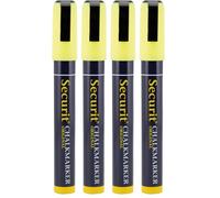 SECURIT Pochette de 2 marqueurs à craie liquide pointe biseautée largeur du trait 2 mm - 6 mm Jaune (Lot de 2)