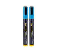 Securit Pochette de 2 marqueurs à craie liquide pointe biseautée largeur du trait 2 mm x 6 mm (Bleu) (Import Royaume Uni)