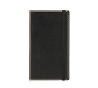 Securit Porte-addition Luxe Trendy Line Bois de hêtre Couverture similicuir Noir