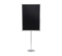SECURIT - Porte-Affiche & Ardoise de Table A4 | Pour Restaurant, Bar, Café - Acier Inox - Panneau Acrylique + Ardoise - Inox