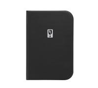SECURIT - Porte-Menu Essential Line - 6 Inserts Fixes Double Face = 12 Pages A4 - Couverture PVC rigide avec Plaque Sérigraphiée - Pour Café, Bar, Restaurant - Coloris Noir