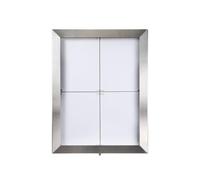 SECURIT - Porte-Menu Extérieur avec Eclairage LED Multicolore "Stainless Steel" - 4 Pages A4 - Fixation sur Poteau ou Murale - En Acier Inoxydable - Pour Restaurant, Café, Bar - Coloris Acier