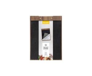 SECURIT - Porte menu format A4 type Clipboard en bois de noyer et simili cuir - Présentation menu restaurant