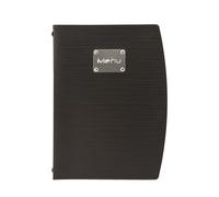 SECURIT - Porte-Menu Rio Line - 1 Insert Fixe Double Face = 4 Pages A4 - Possibilité d'Ajout d'Inserts Supplémentaires - Plaque en Acier Sérigraphiée "Menu" - Pour Café, Bar, Restaurant - Coloris Noir