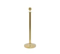 Securit Poteau d'accueil Classic – Acier inoxydable H. 95 cm, finition dorée, porte-affiche possible