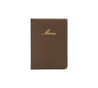 Securit Protège-menu Simili cuir de la Gamme Classique A4, 1 Double Insert Inclus (présente 4 Pages A4)
