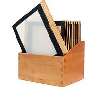 Securit Protège-menus A4 de la Gamme Wood (x20) Plus Box, 2 Inserts Inclus avec Chaque Menu (présente 4 Pages A4)