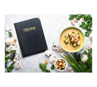 SECURIT - Porte-Menu Basic Line - 4 Inserts Fixes Double Face = 8 Pages A4 - Pour Café, Bar, Restaurant - PVC - Coloris Noir