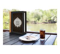 SECURIT Protège-menus WOOD, A4, marron