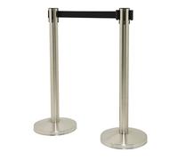 Securit RS-RT-LW-CH Lot de 2 systèmes d'arrêt rétractables Chromé/noir