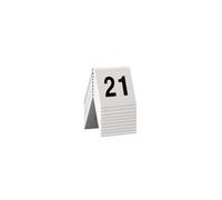 Securit Numéros de table – Lot de 10 (21–30) – Acrylique blanc, chiffres noirs