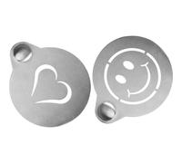 Securit Set De 2 Pochoirs À Café Acier Inoxydable Coeur Et Smyley