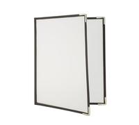SECURIT - Set de 3 Porte-Menus Crystal - Format A4 - Bords Marron | Transparent - Coins Métalliques - Jusqu'à 4 Pages