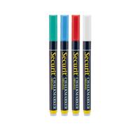 Securit – Marqueurs craie liquide – Lot de 4 – Pointe 1-2 mm – Surfaces non poreuses 4 couleurs