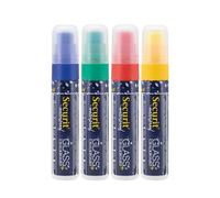 Securit Feutre-craie Waterproof - Pointe large 7-15 mm - Lot de 4 couleurs assorties