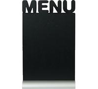 Securit Silhouette Ardoise ''menu'' - Socle en Aluminium - Feutre-craie Inclus