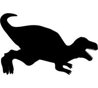 Securit Silhouette Tableau noir mural en forme de dinosaure Noir