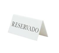 SECURIT - Support de Table Réservation 'Reservado' | Pour Restaurants, Hôtels, Cafés, Bars - Acrylique - Set de 5 - Blanc