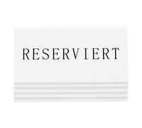 SECURIT - Support de Table Réservation 'Reserviert' Allemand - pour Restaurants, Hôtels, Cafés, Bars - Acrylique - Set de 5 - Blanc