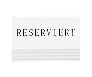SECURIT - Support de Table Réservation 'Reserviert' Allemand - pour Restaurants, Hôtels, Cafés, Bars - Acrylique - Set de 5 - Blanc