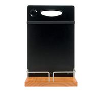 SECURIT Table Caddy - Double Face Surface d'écriture Tableau Ardoise - Métal Framework - Teck - 22 x 20 cm, Bois, Noir, 35 x 22.3 x 20.3 cm