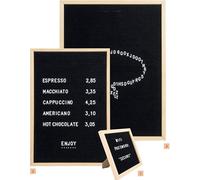 Securit Tableau avec lettres 60 x 80 cm en bois naturel et feutre - Comprend 360 lettres, chiffres, symboles et un kit de montage mural