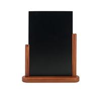 Securit Tableau de table – Ardoise porte-menu double-face 21 x 30 cm, finition hêtre laqué, acajou
