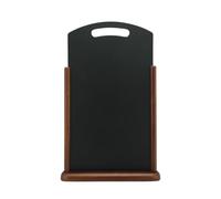 SECURIT - Tableau de Table - Ardoise Porte-Menu Double-Face Avec Poignée - Finition Bois de Hêtre Laqué - Pour Café, Bar, Restaurant - 54 x 35 cm - Coloris Marron