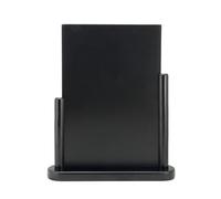 Securit Tableau de table Ardoise porte-menu double-face Bois de hêtre laqué 21 x 30 cm Noir