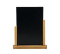 SECURIT - Tableau de Table - Ardoise Porte-Menu Double-Face - Finition Bois de Hêtre Laqué - Pour Café, Bar, Restaurant - 21 x 30 cm - Coloris Teck