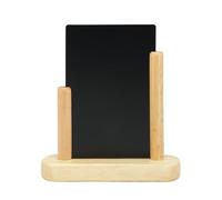 SECURIT - Tableau de Table - Ardoise Porte-Menu Double-Face - Finition Bois de Hêtre Laqué - Pour Café, Bar, Restaurant - 10 x 15 cm - Coloris Naturel