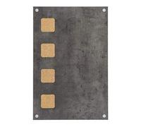 Securit Tableau Mur Pense bête - Couleur Béton, Compartiments en surface liège - Gris 58x38x1, 3cm