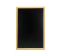 Securit Tableau mural noir Woody – Ardoise double face cadre bois laqué marqueur 40x60 cm Teck