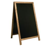 Securit Tableau noir de trottoir finition laquée avec bord en teck 68 x 120 cm